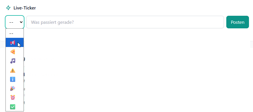 Live-Ticker Screenshot
