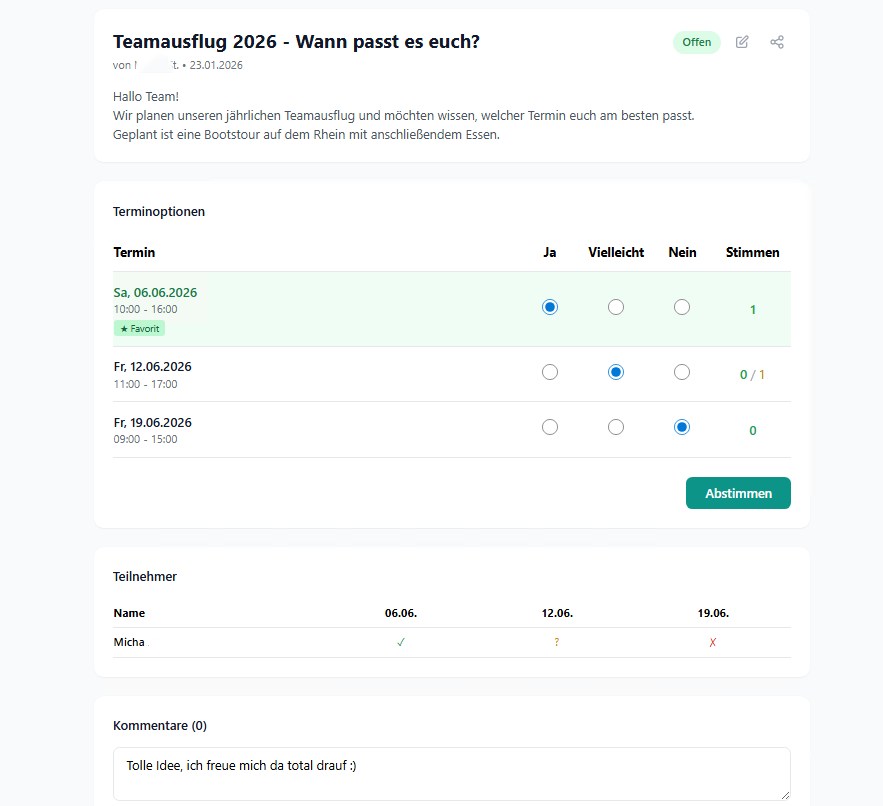 Gemeinsam abstimmen, schneller planen