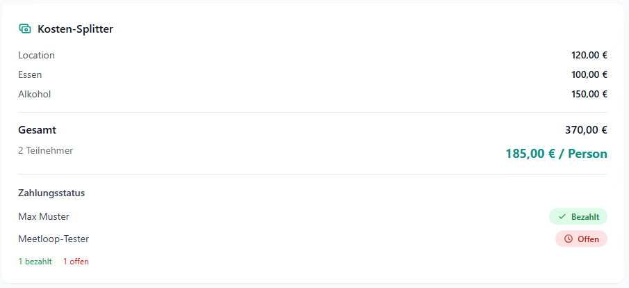 Kosten fair aufteilen
