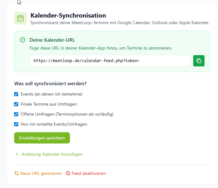 Alle Termine in deinem Kalender
